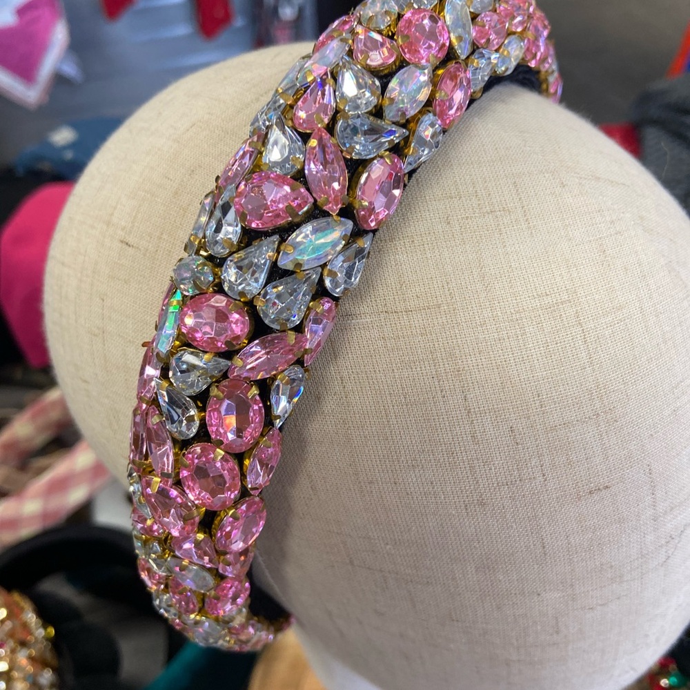 Pink and Silver Jeweled Headband
